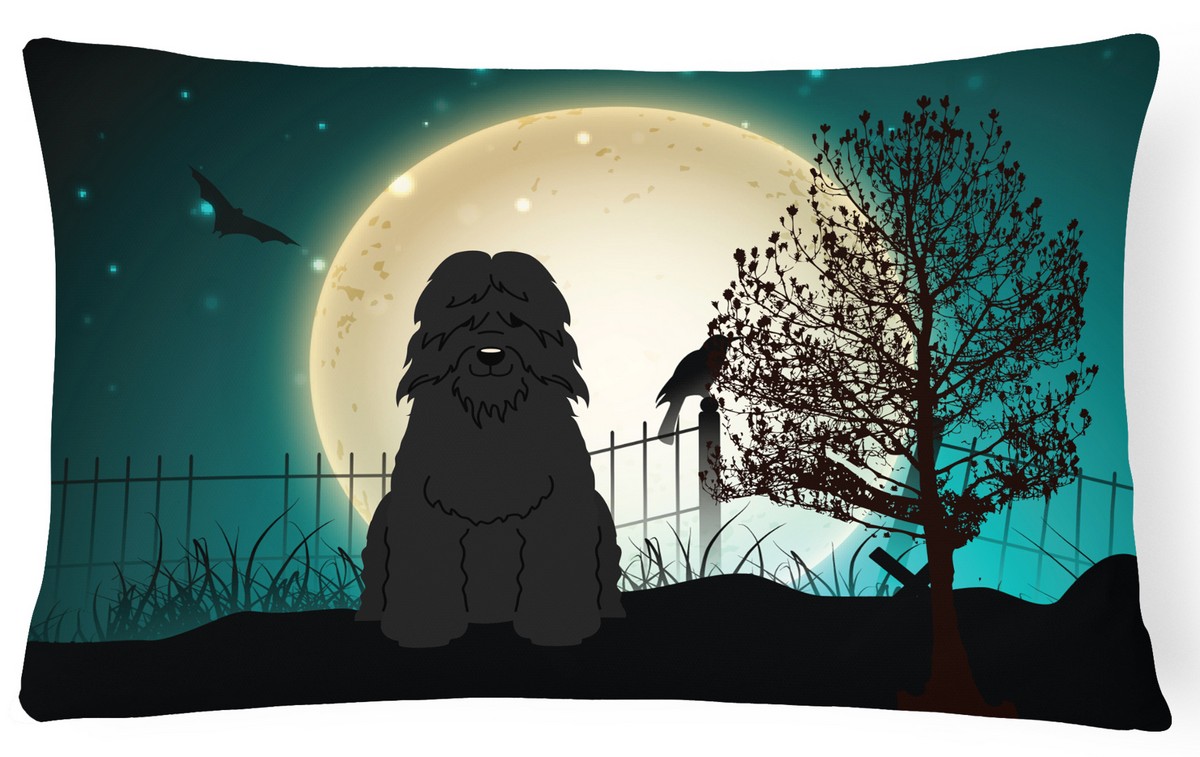 Halloween Scary Bouvier Des Flandres Canvas Fabric Decorative Pillow