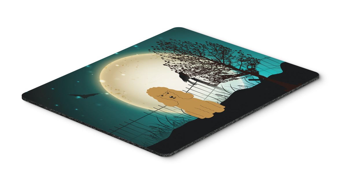 Halloween Scary Poodle Tan Mouse Pad, Hot Pad or Trivet