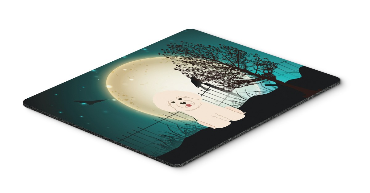 Halloween Scary Bichon Frise Mouse Pad, Hot Pad or Trivet