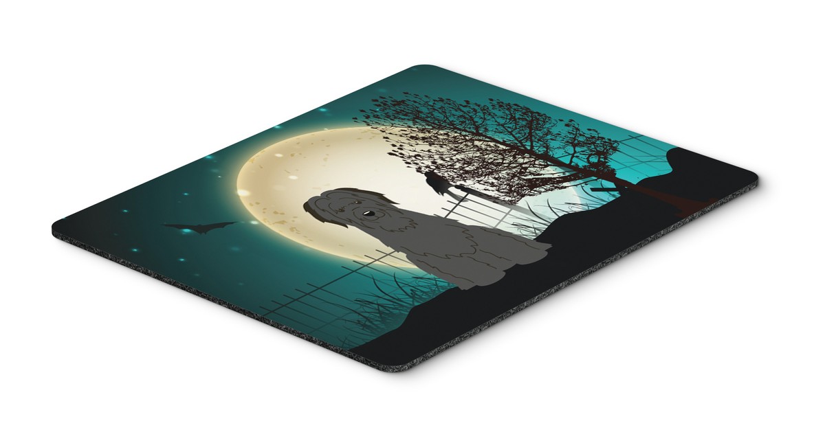 Halloween Scary Briard Black Mouse Pad, Hot Pad or Trivet