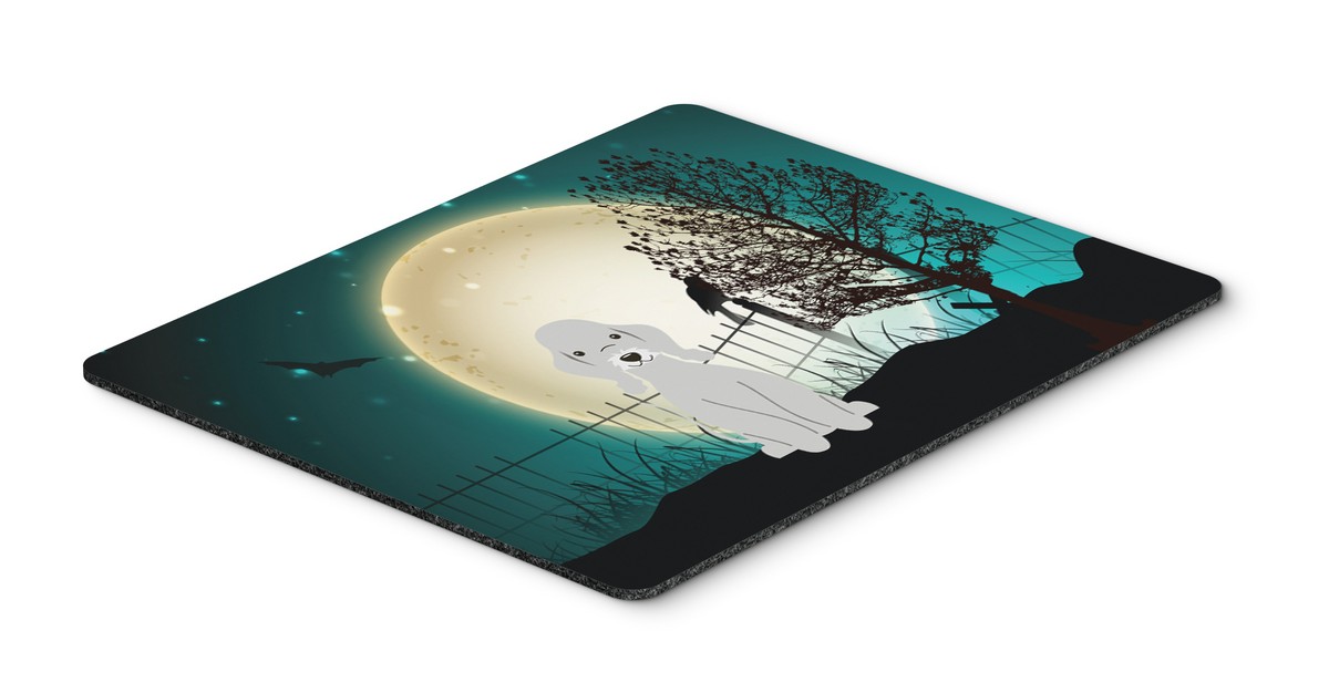 Halloween Scary Bedlington Terrier Blue Mouse Pad, Hot Pad or Trivet