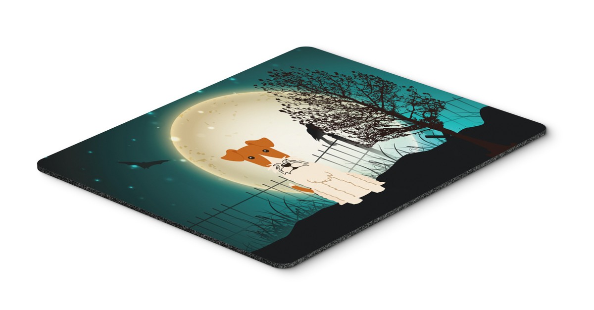 Halloween Scary Wire Fox Terrier Mouse Pad, Hot Pad or Trivet