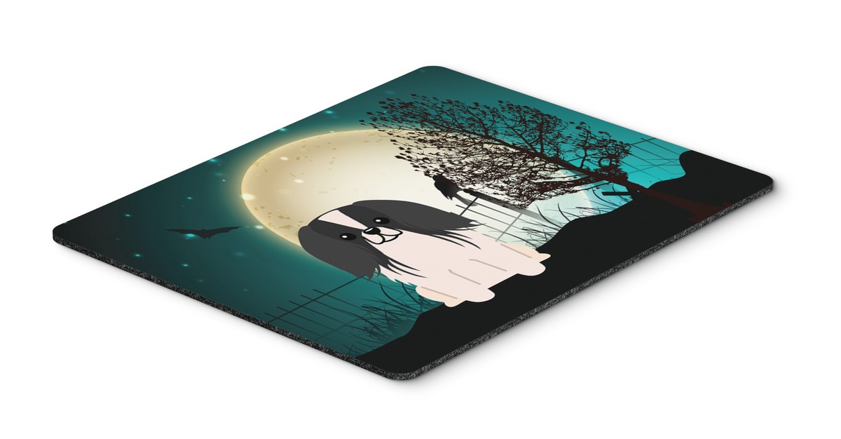BB2295MP Halloween Scary Pekingnese Black & White Mouse Pad, Hot Pad or Trivet