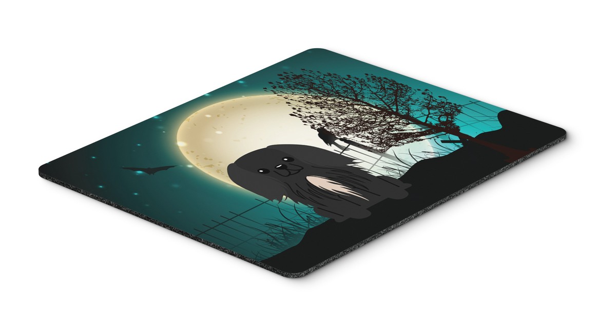Halloween Scary Pekingnese Black Mouse Pad, Hot Pad or Trivet