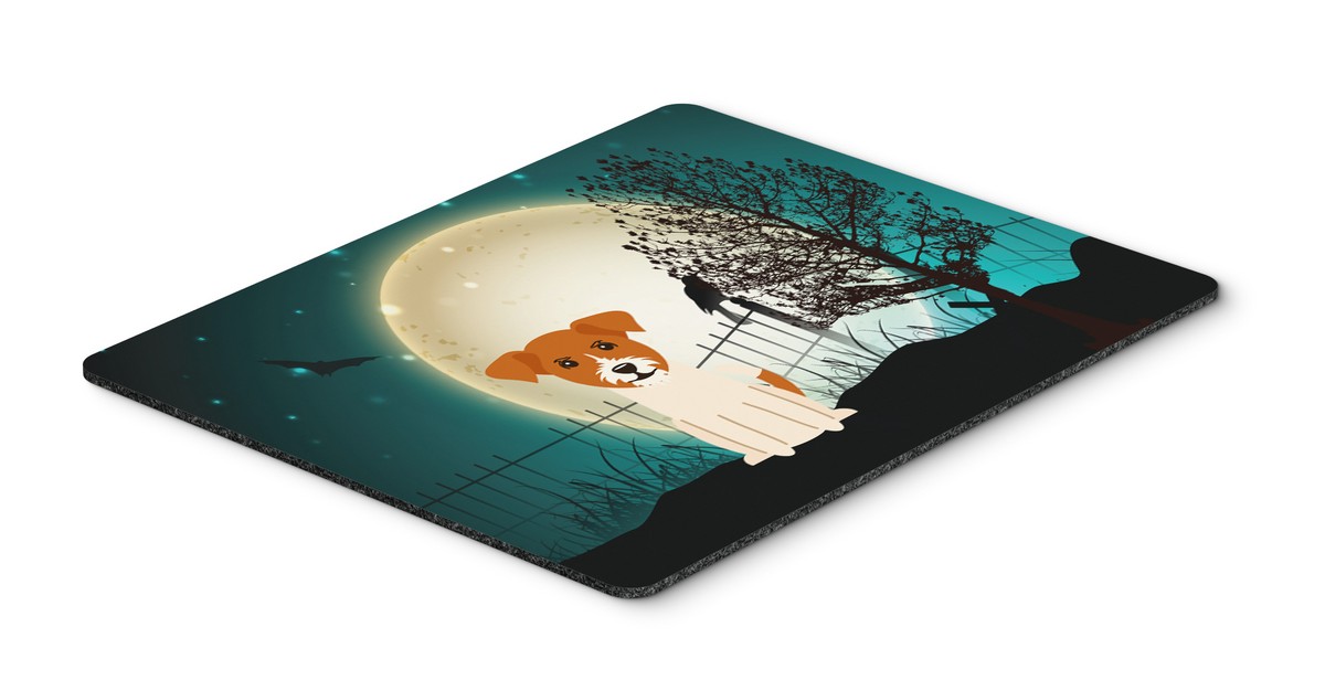 Halloween Scary Jack Russell Terrier Mouse Pad, Hot Pad or Trivet