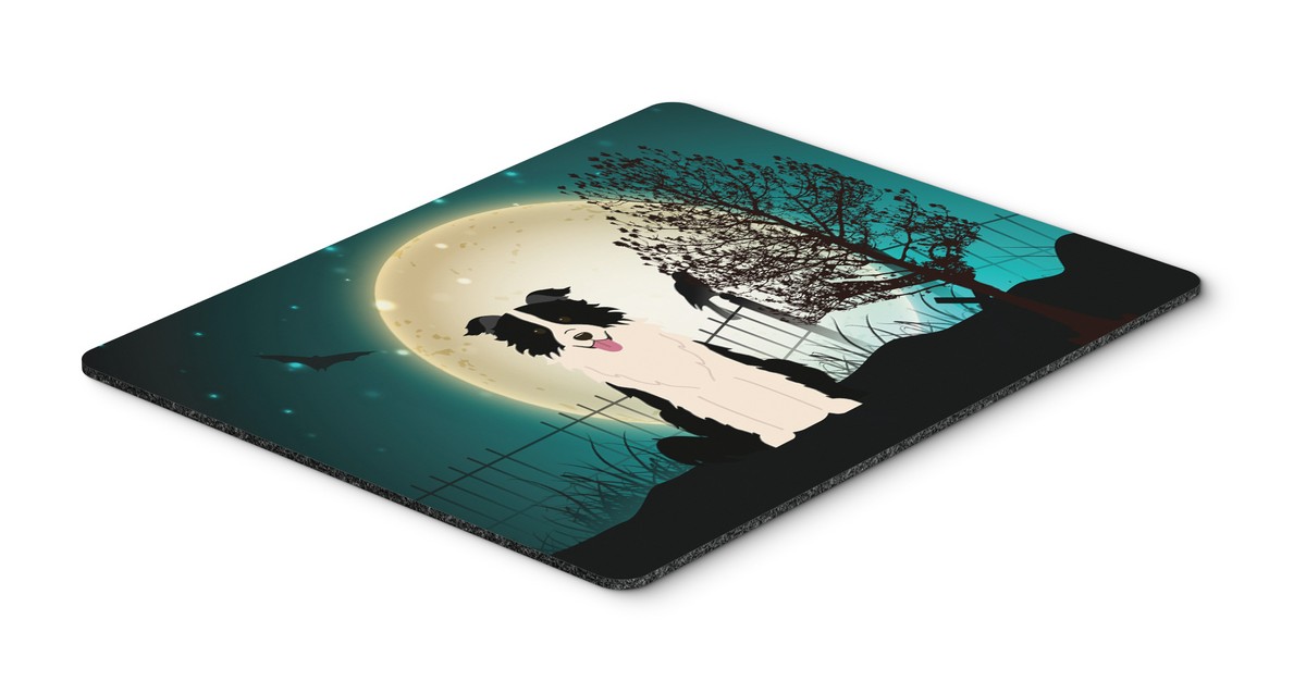 Halloween Scary Border Collie Black & White Mouse Pad, Hot Pad or Trivet