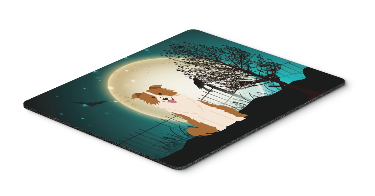 Halloween Scary Border Collie Red & White Mouse Pad, Hot Pad or Trivet