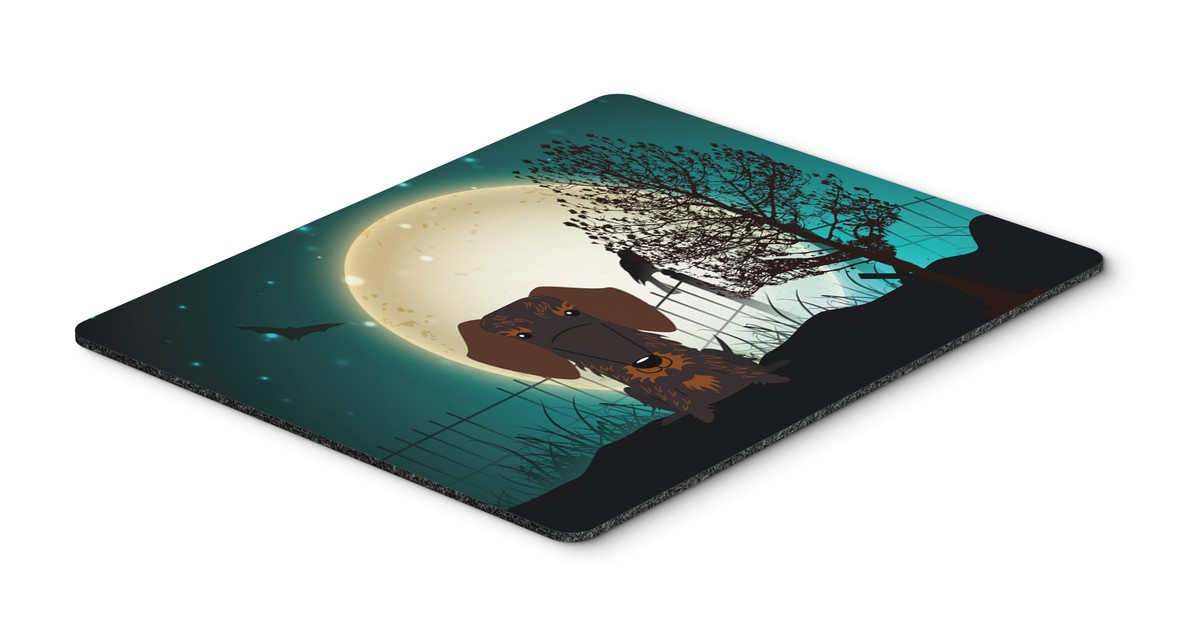 Halloween Scary Wire Haired Dachshund Chocolate Mouse Pad, Hot Pad or Trivet