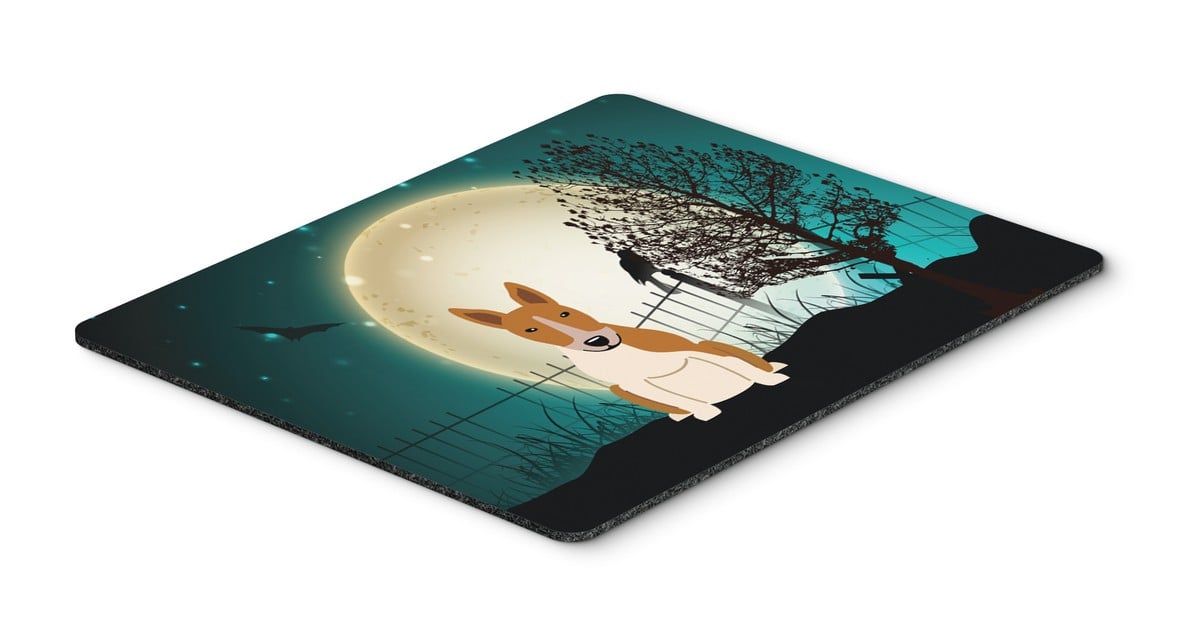 Halloween Scary Bull Terrier Red & White Mouse Pad, Hot Pad or Trivet