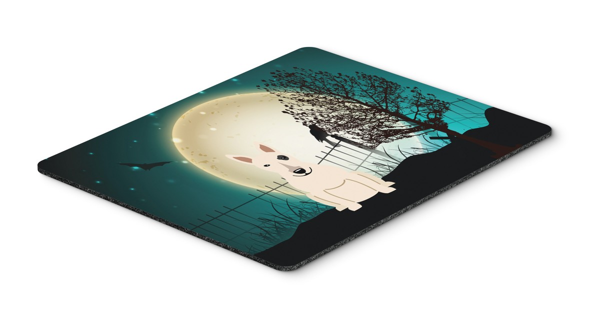 Halloween Scary Bull Terrier White Mouse Pad, Hot Pad or Trivet