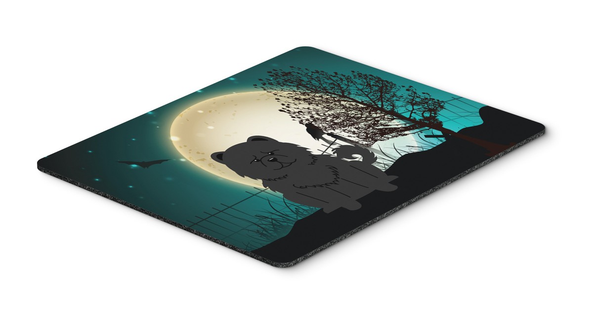 Halloween Scary Chow Chow Black Mouse Pad, Hot Pad or Trivet