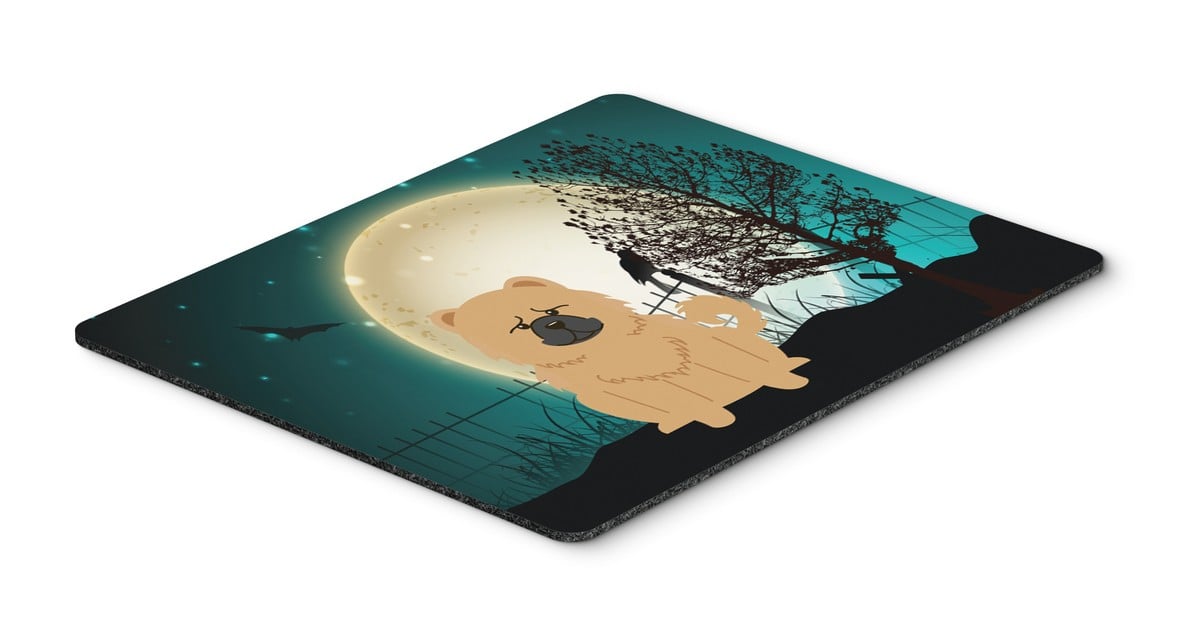 Halloween Scary Chow Chow Cream Mouse Pad, Hot Pad or Trivet