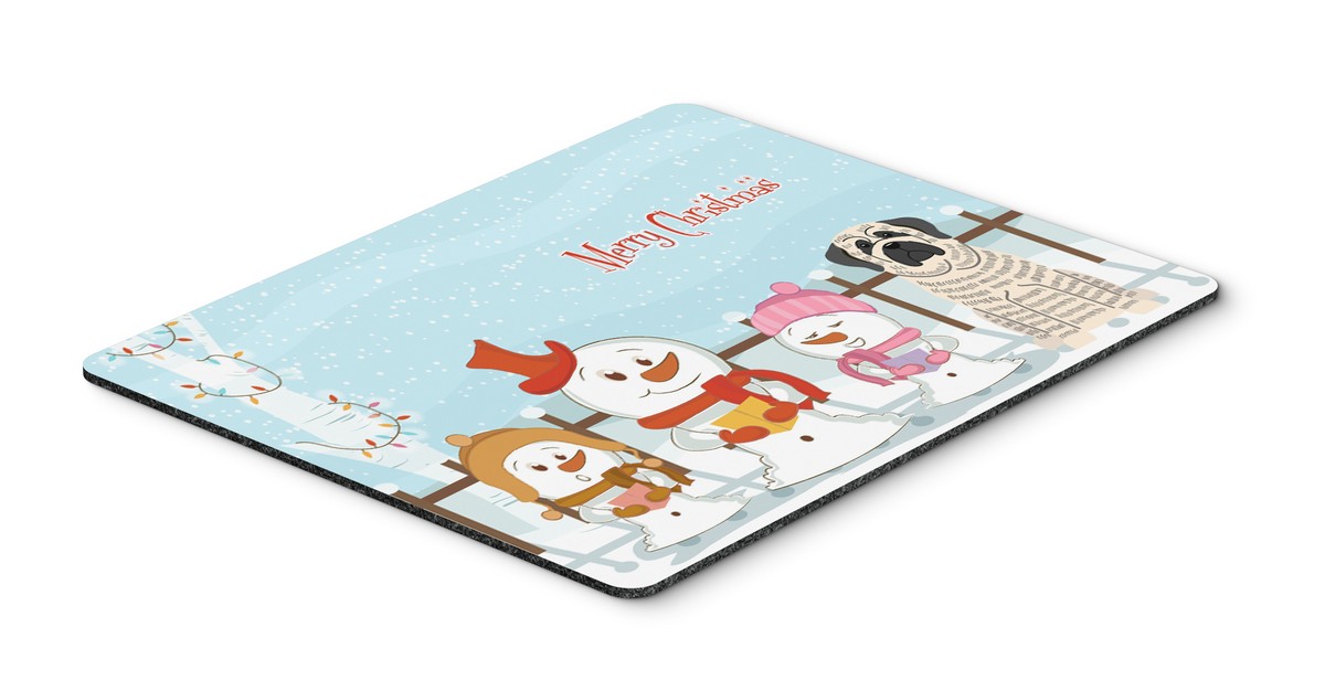 BB2347MP Merry Christmas Carolers Mastiff Brindle White Mouse Pad, Hot Pad or Trivet