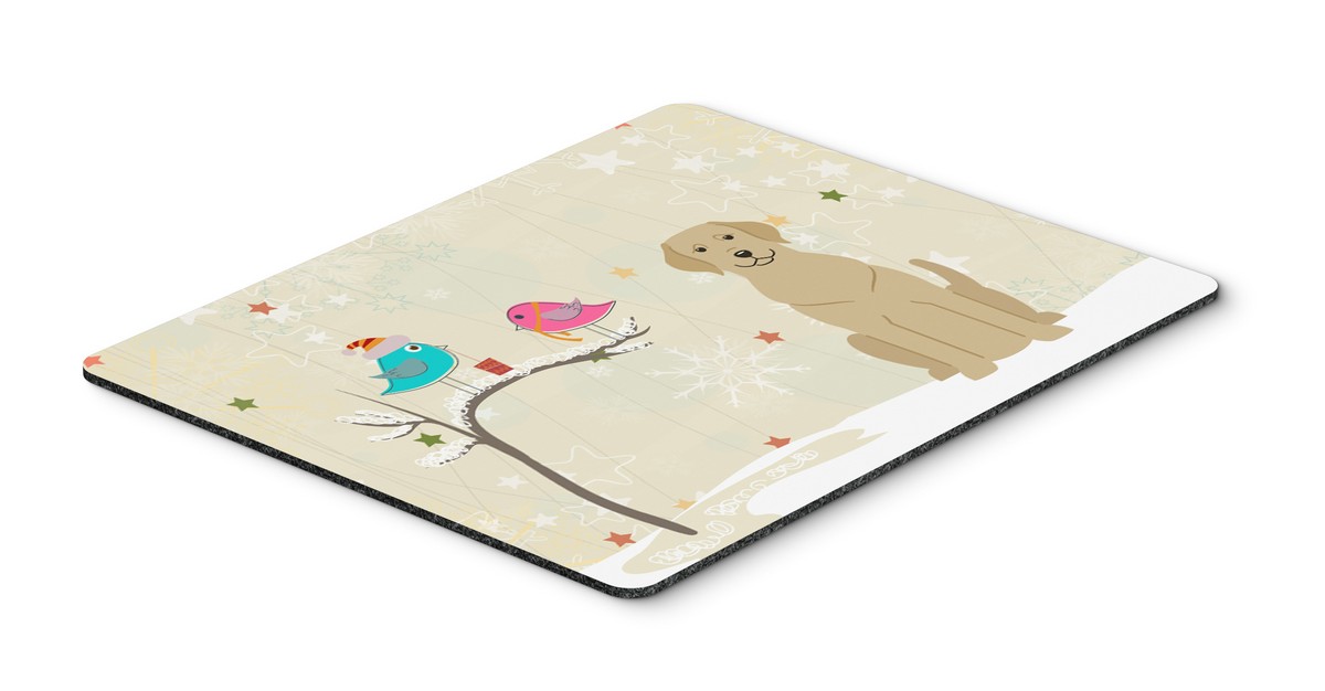 BB2527MP Christmas Presents Between Friends Yellow Labrador Mouse Pad, Hot Pad or Trivet