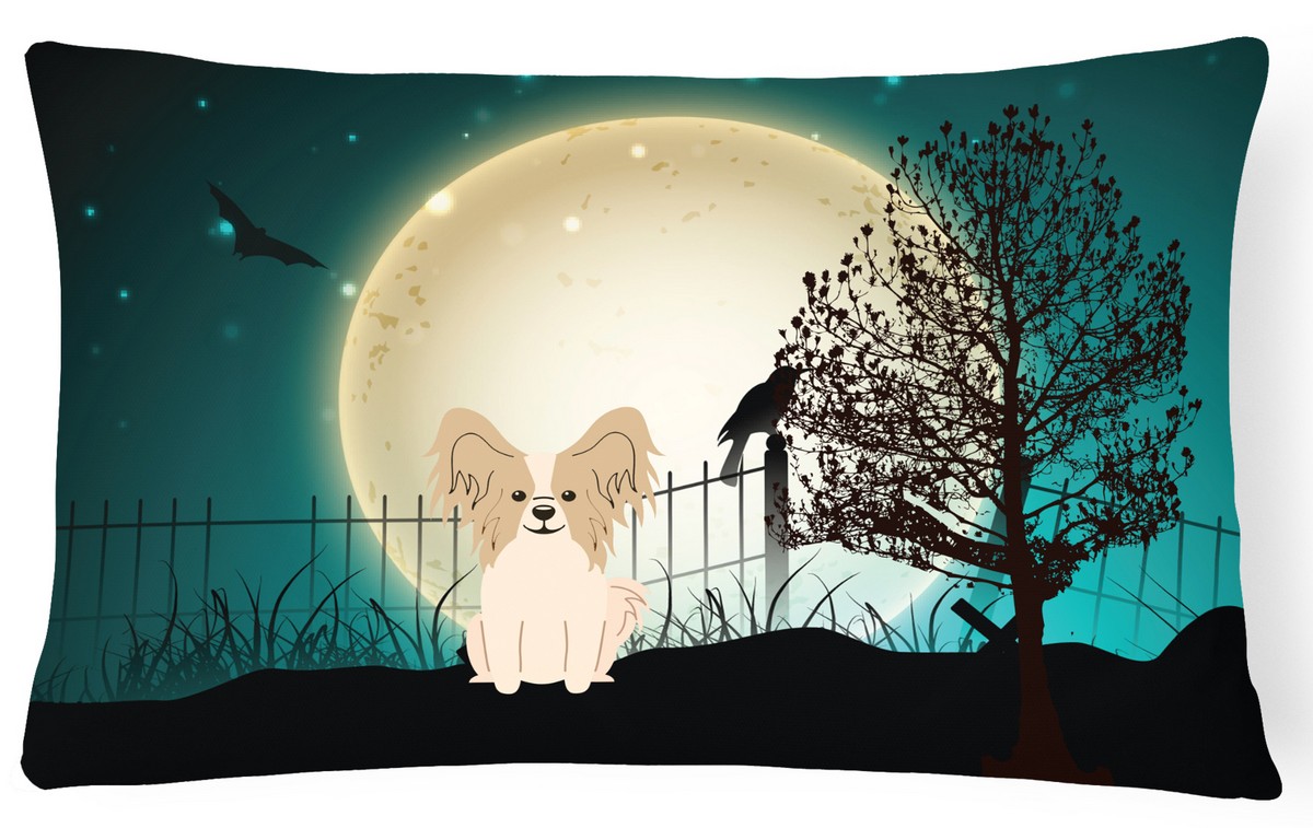 Halloween Scary Papillon Sable White Canvas Fabric Decorative Pillow