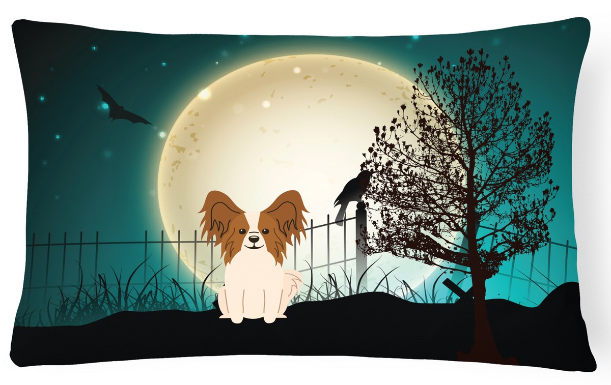 Halloween Scary Papillon Red & White Canvas Fabric Decorative Pillow