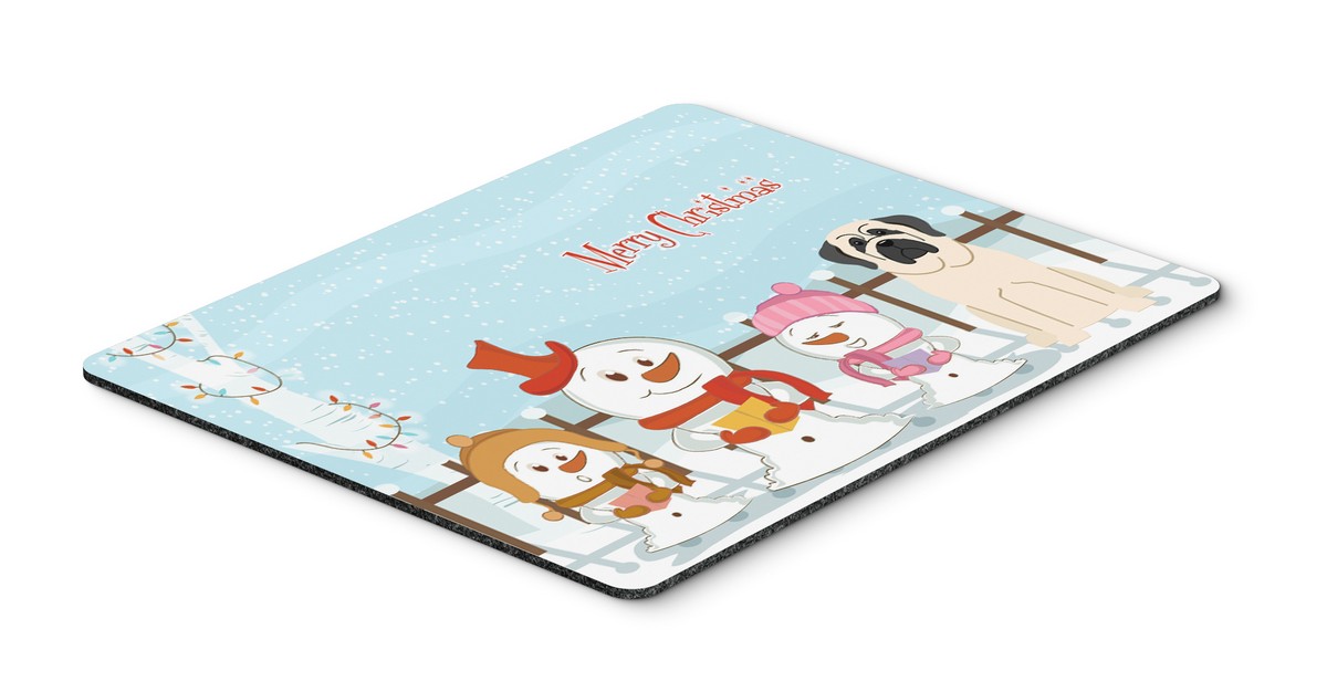 Merry Christmas Carolers Mastiff White Mouse Pad