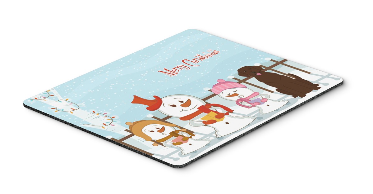 BB2387MP Merry Christmas Carolers Chocolate Labrador Mouse Pad, Hot Pad or Trivet