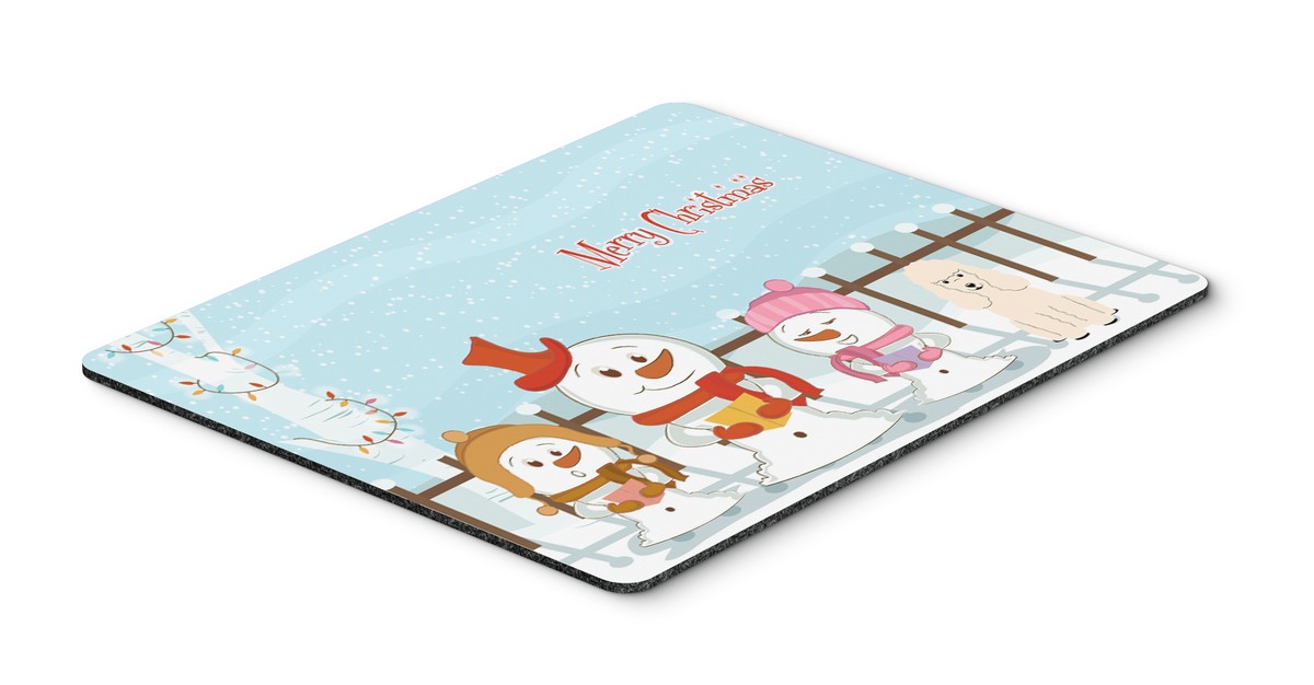 BB2401MP Merry Christmas Carolers Poodle White Mouse Pad, Hot Pad or Trivet
