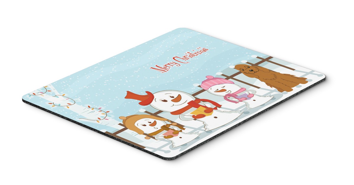 BB2426MP Merry Christmas Carolers Cocker Spaniel Red Mouse Pad, Hot Pad or Trivet