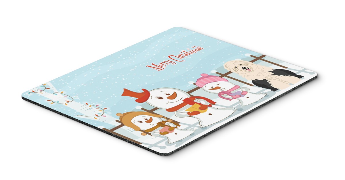 BB2427MP Merry Christmas Carolers Old English Sheepdog Mouse Pad, Hot Pad or Trivet