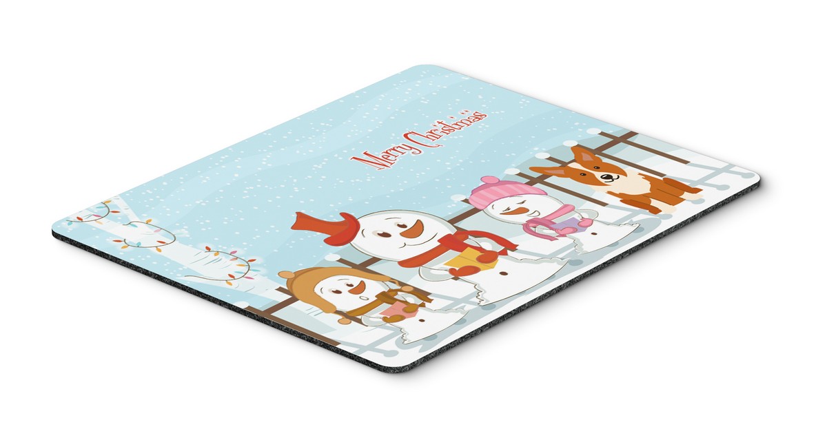 BB2431MP Merry Christmas Carolers Corgi Mouse Pad, Hot Pad or Trivet