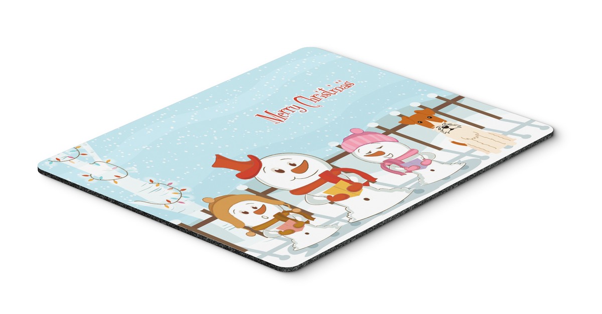 BB2432MP Merry Christmas Carolers Wire Fox Terrier Mouse Pad, Hot Pad or Trivet