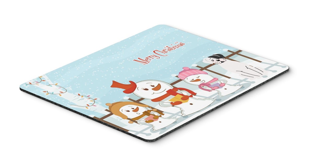 BB2445MP Merry Christmas Carolers White Boxer Cooper Mouse Pad, Hot Pad or Trivet
