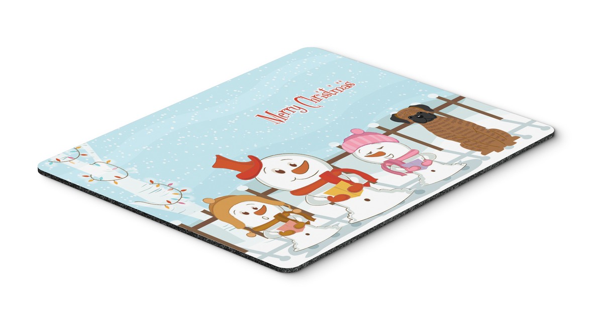 BB2448MP Merry Christmas Carolers Brindle Boxer Mouse Pad, Hot Pad or Trivet
