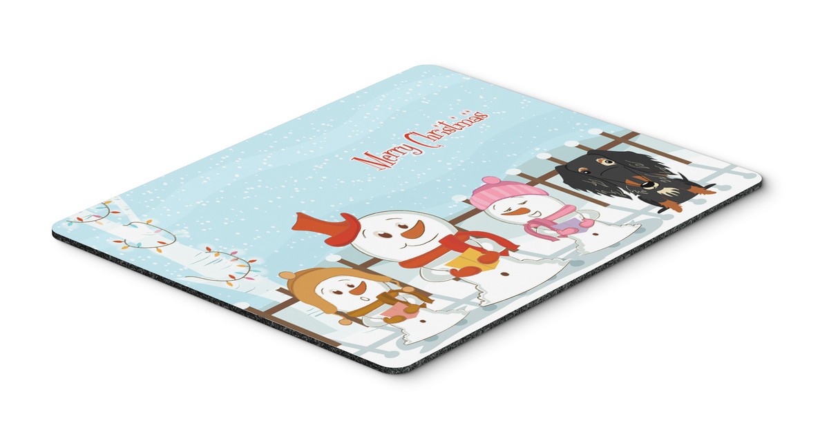 BB2459MP Merry Christmas Carolers Wire Haired Dachshund Dapple Mouse Pad, Hot Pad or Trivet