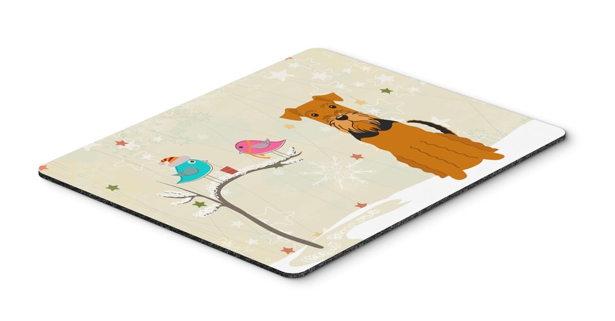 Christmas Presents Between Friends Airedale Mouse Pad, Hot Pad or Trivet