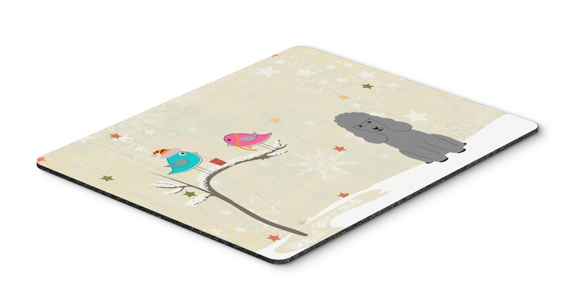 BB2540MP Christmas Presents Between Friends Poodle Silver Mouse Pad, Hot Pad or Trivet