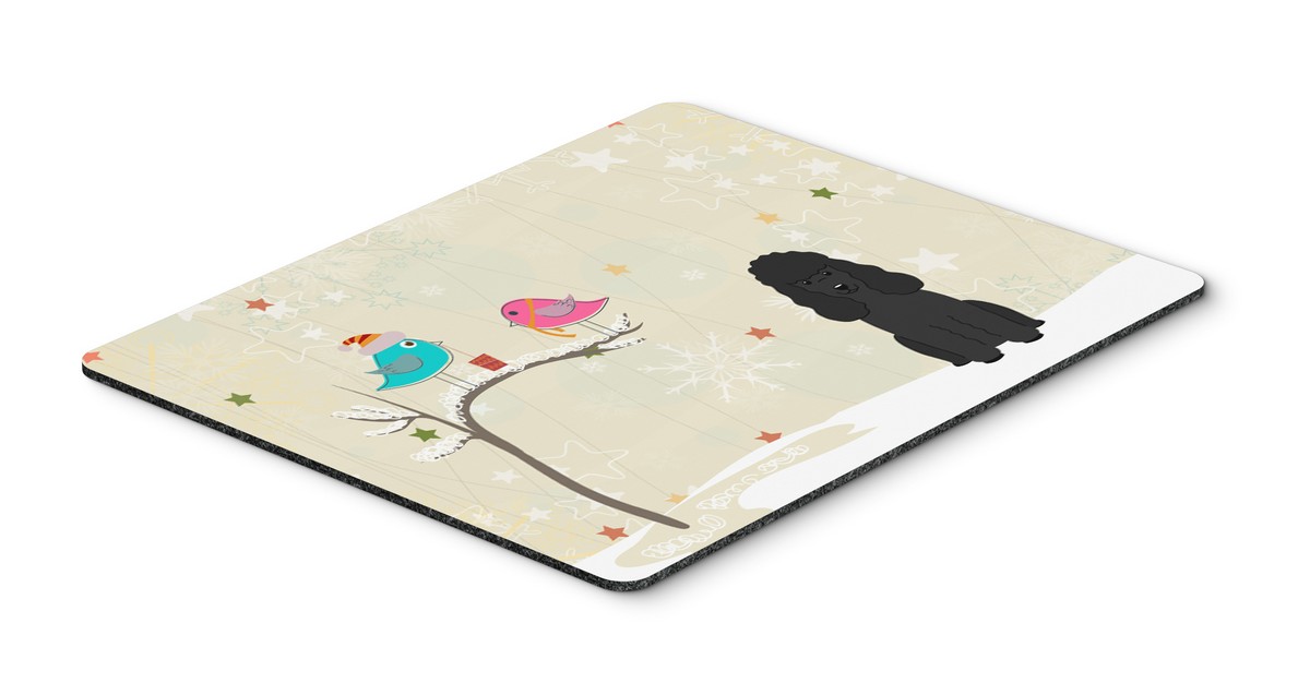 Christmas Presents Between Friends Poodle Black Mouse Pad, Hot Pad or Trivet