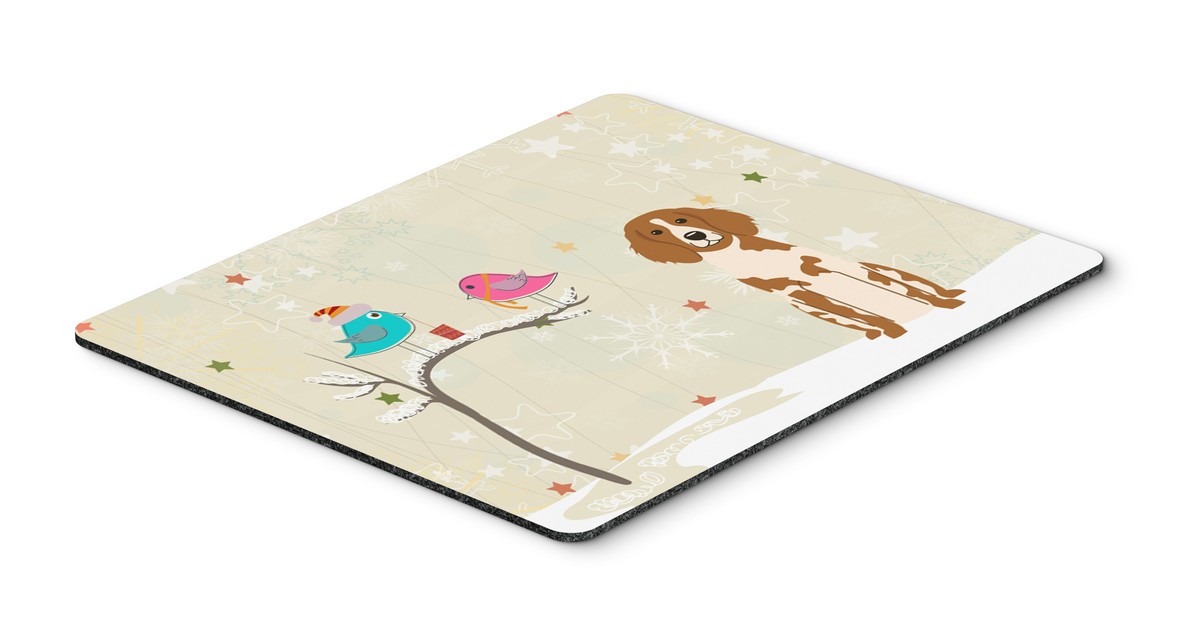 BB2544MP Christmas Presents Between Friends Brittany Spaniel Mouse Pad, Hot Pad or Trivet