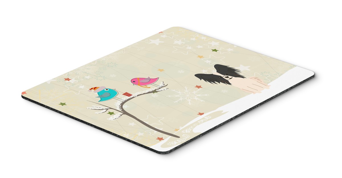 Christmas Presents Between Friends Papillon Black & White Mouse Pad, Hot Pad or Trivet