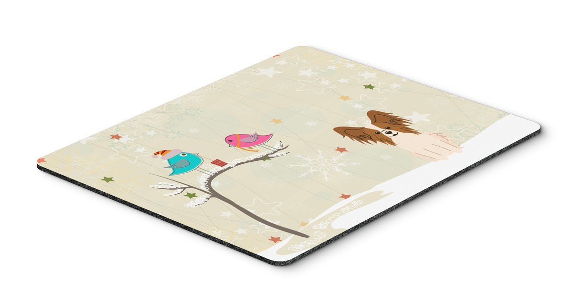 BB2550MP Christmas Presents Between Friends Papillon Red & White Mouse Pad, Hot Pad or Trivet