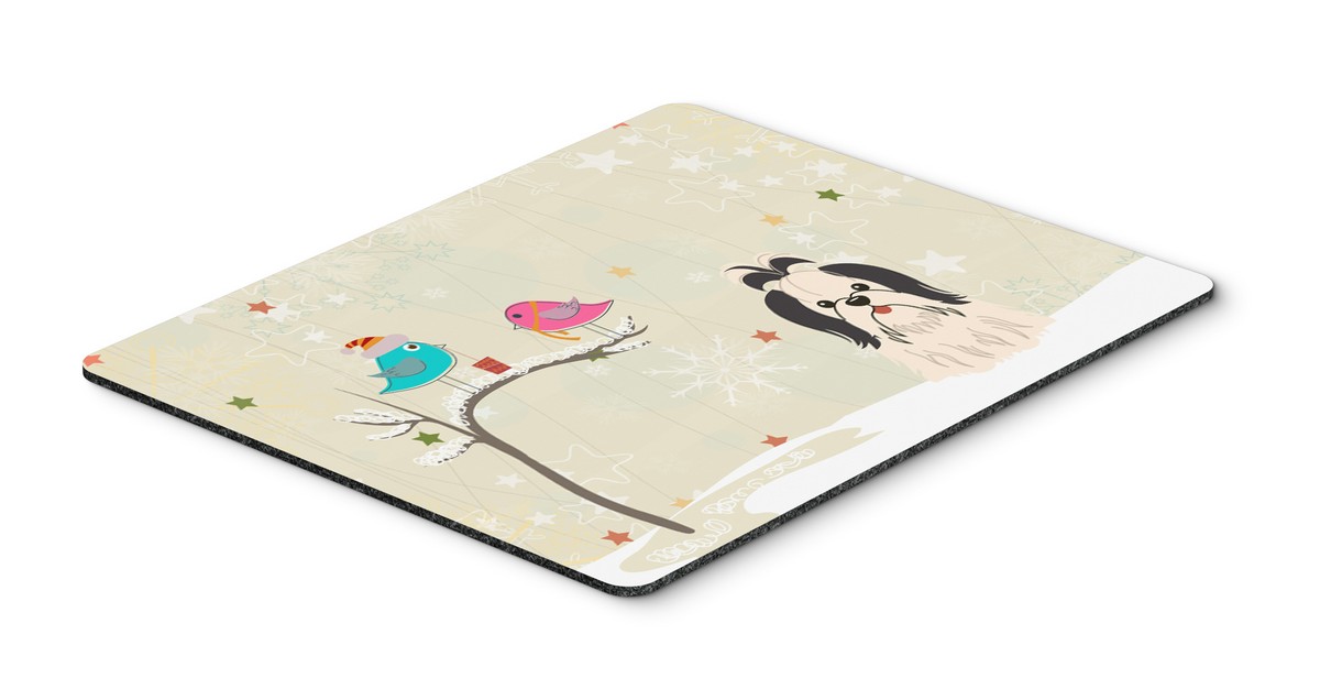 BB2560MP Christmas Presents Between Friends Shih Tzu Black & White Mouse Pad, Hot Pad or Trivet