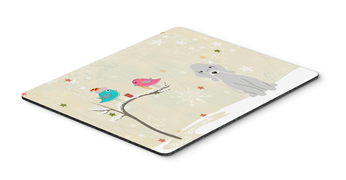 BB2562MP Christmas Presents Between Friends Bedlington Terrier Blue Mouse Pad, Hot Pad or Trivet