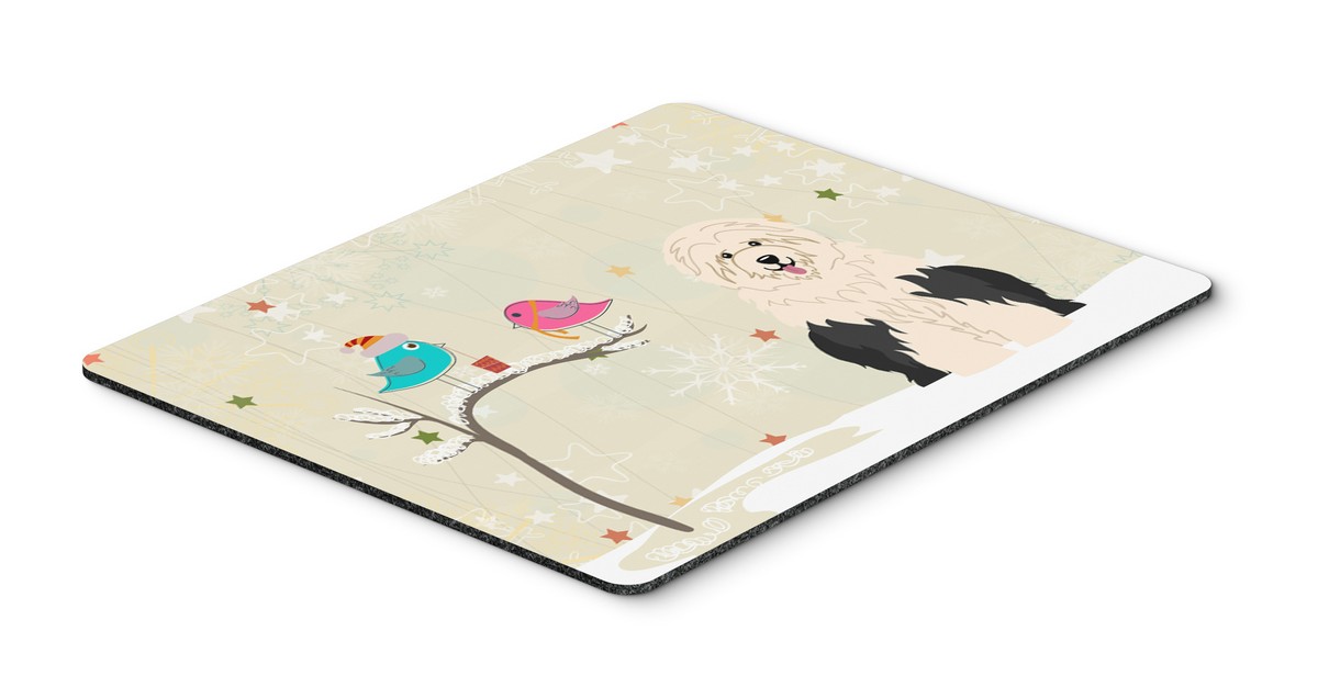 BB2568MP Christmas Presents Between Friends Old English Sheepdog Mouse Pad, Hot Pad or Trivet