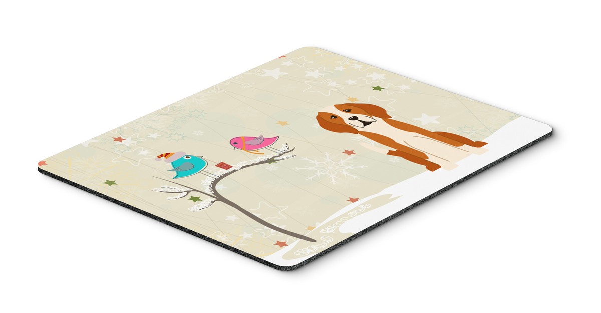 BB2582MP Christmas Presents Between Friends English Foxhound Mouse Pad, Hot Pad or Trivet