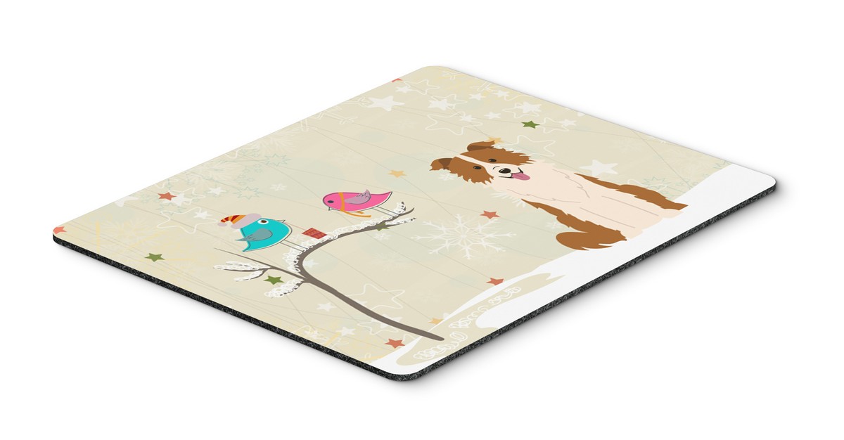 BB2591MP Christmas Presents Between Friends Border Collie Red & White Mouse Pad, Hot Pad or Trivet