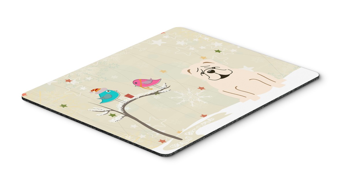 BB2595MP Christmas Presents Between Friends English Bulldog White Mouse Pad, Hot Pad or Trivet