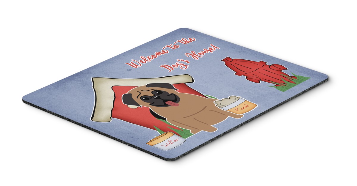 BB2759MP Dog House Collection Pug Brown Mouse Pad, Hot Pad or Trivet