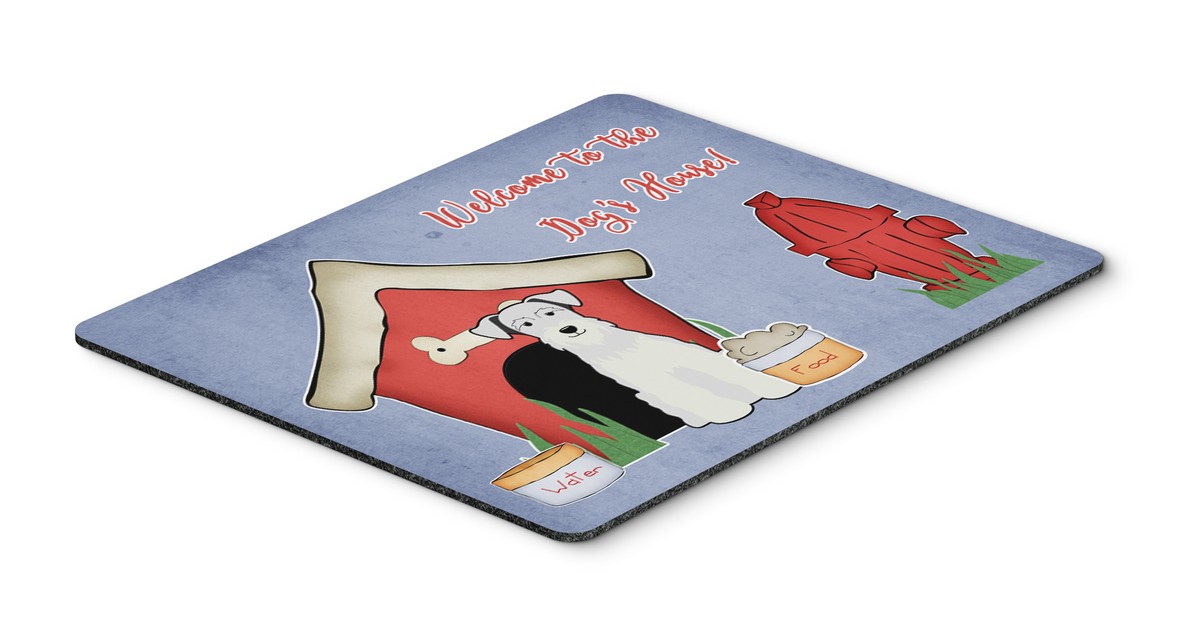 BB2807MP Dog House Collection Miniature Schanuzer White Mouse Pad, Hot Pad or Trivet