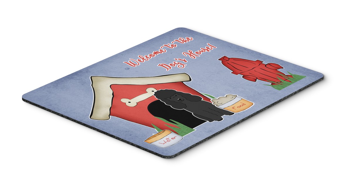 BB2825MP Dog House Collection Poodle Black Mouse Pad, Hot Pad or Trivet