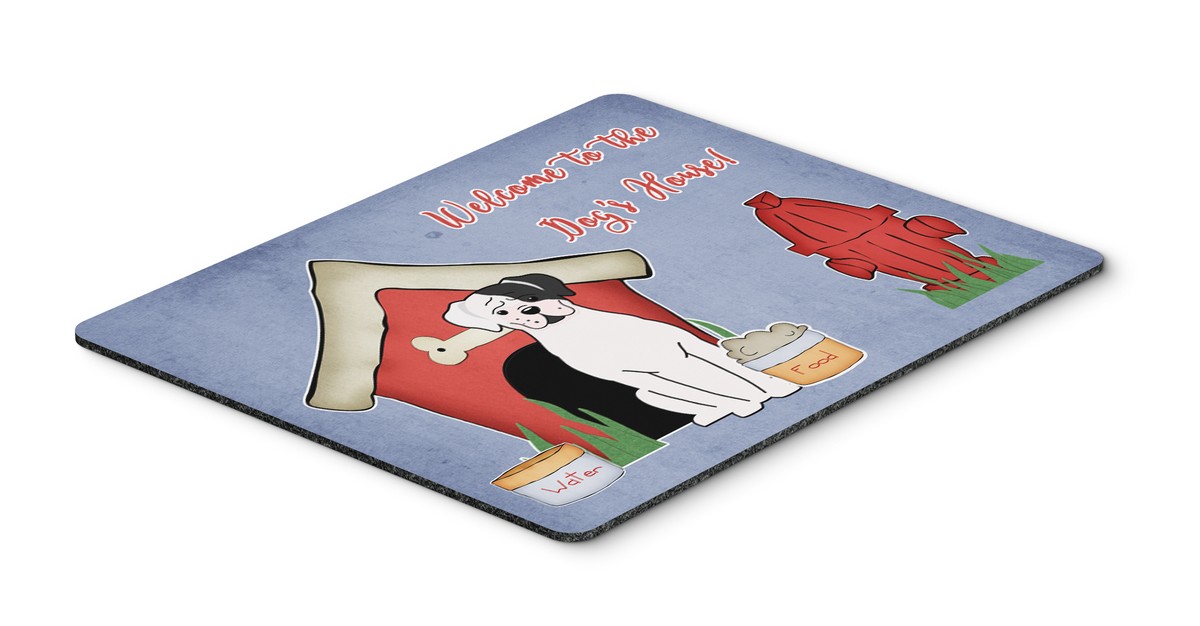 BB2868MP Dog House Collection White Boxer Cooper Mouse Pad, Hot Pad or Trivet