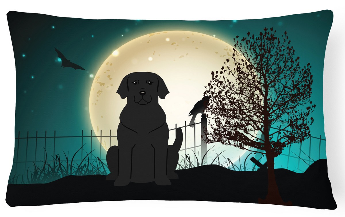 Halloween Scary Black Labrador Canvas Fabric Decorative Pillow