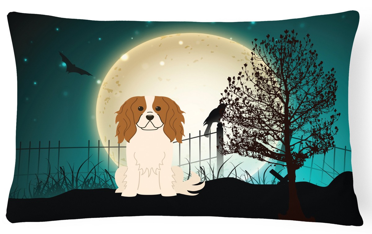 Halloween Scary Cavalier Spaniel Canvas Fabric Decorative Pillow