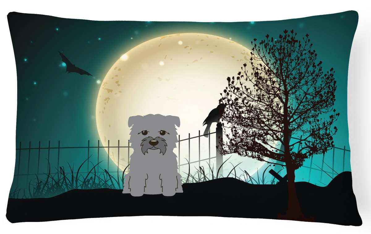 Picture of Carolines Treasures BB2249PW1216 Halloween Scary Glen of Imal Grey Canvas Fabric Decorative Pillow