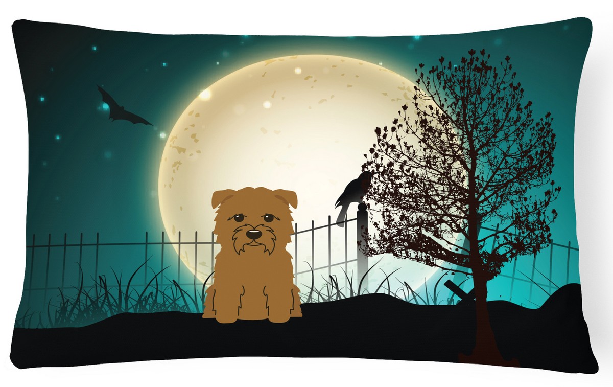 Halloween Scary Glen of Imal Tan Canvas Fabric Decorative Pillow